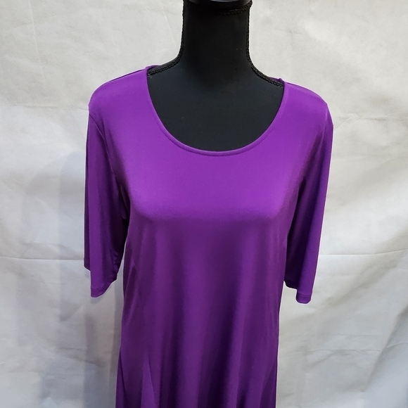 Susan Graver A-Line Midi Purple Dress 92% Polyester 8% Spandex Size M - Picture 2 of 8